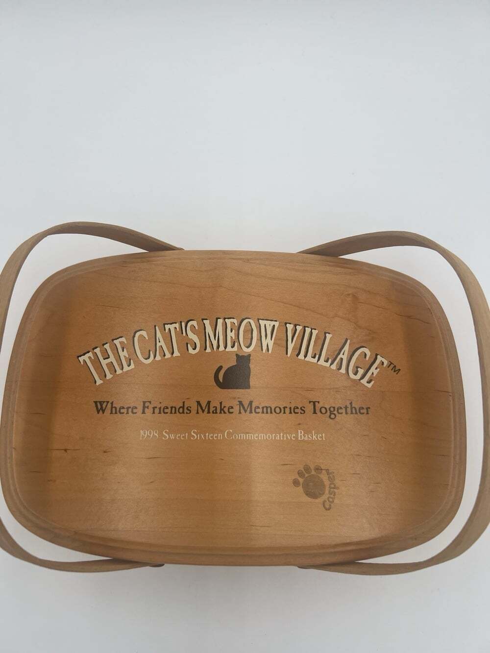 Cat’s Meow Village 1998 Sweet Sixteen Convention Basket Signed Faline Jones